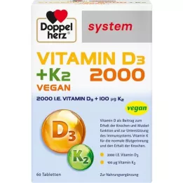 DOPPELHERZ Vitamin D3 2000+K2 System -tabletter, 60 st