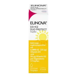 EUNOVA DuoProtect D3+K2 1000 IE/50 μg droppar, 11,5 ml