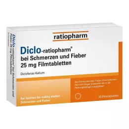 DICLO-RATIOPHARM för smärta och feber 25 mg FTA, 20 st
