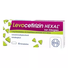 LEVOCETIRIZIN HEXAL för allergier 5 mg filmdragerade tabletter, 6 st