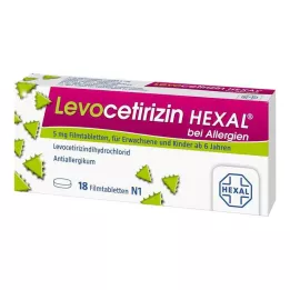 LEVOCETIRIZIN HEXAL för allergier 5 mg filmdragerade tabletter, 18 st