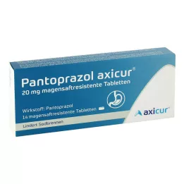 PANTOPRAZOL axicur 20 mg gastroresistenta tabletter, 14 st