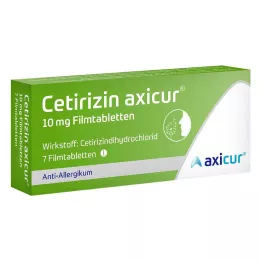 CETIRIZIN axicur 10 mg filmdragerade tabletter, 7 st