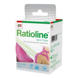 Ratioline sporttejp 5 cmx5 m rosa, 1 st