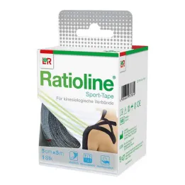 Ratioline sporttejp 5 cmx5 m svart, 1 st