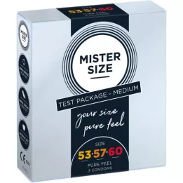 MISTER Storleksförsökspaket 53-57-60 kondomer, 3 st