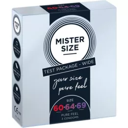 MISTER Storleksförsökspaket 60-64-69 Kondomer, 3 st