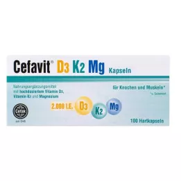 CEFAVIT D3 K2 Mg 2 000 IE hårda kapslar, 100 st
