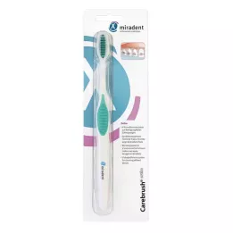 MIRADENT Carebrush ortotandborste vit/grön, 1 st