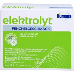 HUMANA Elektrolytfänkålspulver fällbar låda, 75 g