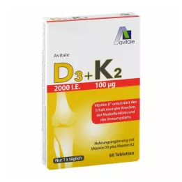 Vitamin D3+K2 2000 IE, 60 st