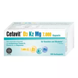 CEFAVIT D3 K2 Mg 7 000 IE hårda kapslar, 100 st
