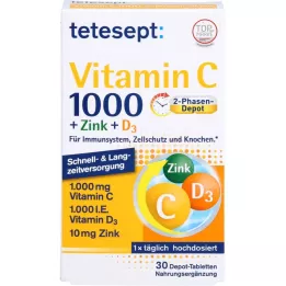 TETESEPT Vitamin C 1 000+Zink+D3 1 000 I.E. tabletter, 30 st