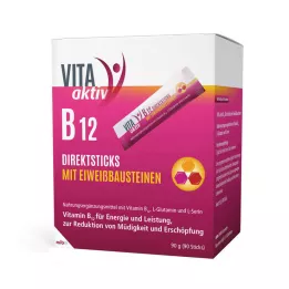 VITA AKTIV B12 direktstickor med proteinbyggstenar, 90 stycken