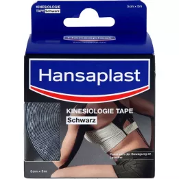 HANSAPLAST Sport Kinesiology Tejp 5 cmx5 m svart, 1 st