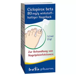 CICLOPIROX beta 80 mg/g aktiv ingrediens nagellack, 3,3 ml