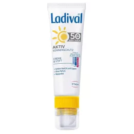 LADIVAL Aktivt solskyddsansikte&Läppar LSF 50+, 1 P