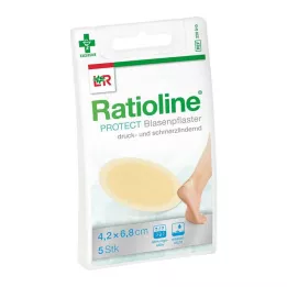 RATIOLINE skydda blisterplåster 4,2x6,8 cm, 5 st