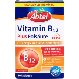 Abtei Vitamin B12 plus folsyra Depot tabletter, 30 st