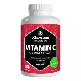VITAMIN C 160 mg Acerola extrakt rena veganska kapslar, 180 st
