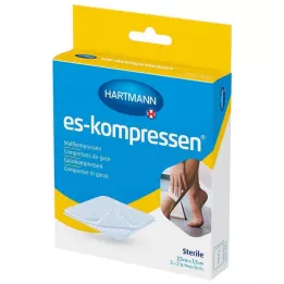 ES-KOMPRESSEN steril 7,5x7,5 cm 8-lagers 17-trådig, 5X2 st