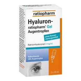 HYALURON-RATIOPHARM Gel ögondroppar, 2X10 ml