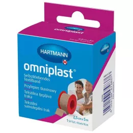 OMNIPLAST Fixeringsgips textiltråd 2,5 cm x 5 m OTC, 1 st