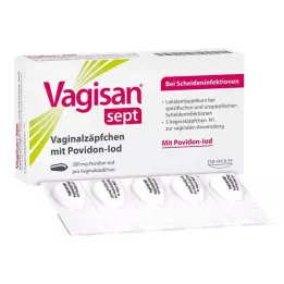 VAGISAN sept vaginala suppositorier med povidon-jod, 5 st