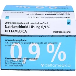 NATRIUMCHLORID-Lösning 0,9 % Deltamedica Luer-Lo Pl., 20X5 ml