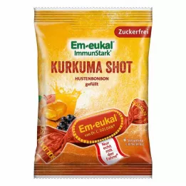 EM-EUKAL Bonbons Gurkmeja Shot fylld sockerfri, 75 g