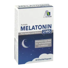 Melatonin 2 mg plus humle och citronmeliss kapslar, 60 st