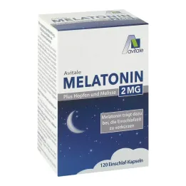 Melatonin 2 mg plus humle och citronmeliss kapslar, 120 stycken
