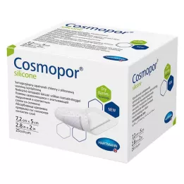 COSMOPOR sårförband av silikon 5x7,2 cm, 25 st