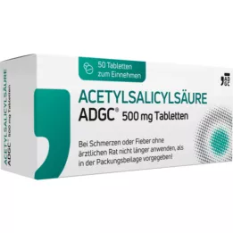 ACETYLSALICYLSÄURE ADGC 500 mg tabletter, 50 st