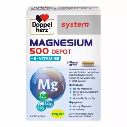 DOPPELHERZ Magnesium 500 Depåsystemtabletter, 60 st