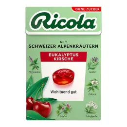 Ricola utan sockerlåda eukalyptuskörsbärsgodis, 50 g