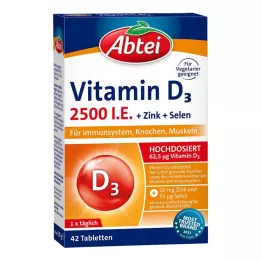 ABTEI Vitamin D3 2500 IE tabletter + zink + selen, 42 st