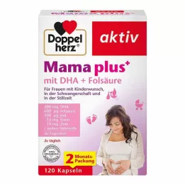 DOPPELHERZ Mama plus med DHA+ folsyrakapslar, 120 st