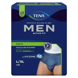 TENA® MEN ACTIVE FIT Plus Byxor blå L/XL för inkontinens, 10 st