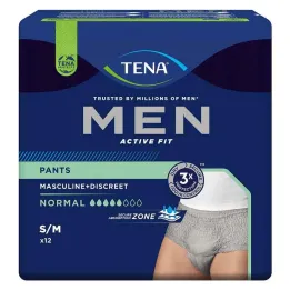 TENA® MEN ACTIVE FIT Byxor Normal grå S/M för inkontinens, 12 st