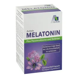 Melatonin + passionsblomma + valerianakapslar, 120 stycken