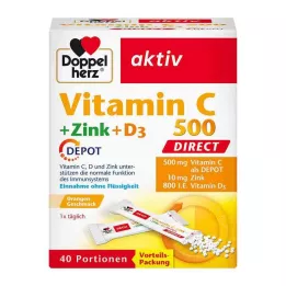 DOPPELHERZ Vitamin C 500+Zink+D3 Depå DIRECT Pel., 40 st