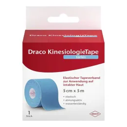 Draco kinesiologitejp 5 cmx5 m turkos, 1 st