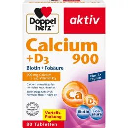 DOPPELHERZ Kalcium 900+D3 -tabletter, 80 st