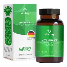 Vitamin K2 200 µg MK-7 veganska tabletter, 240 st
