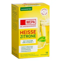 Wepa varm citron + vitamin C + kalcium sockerfritt pulver, 10X10 g