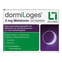 Dormiloges 3 mg melatonin plus tryptofan filmdragerade tabletter, 30 st
