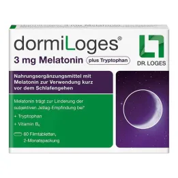 Dormiloges 3 mg melatonin plus tryptofan filmdragerade tabletter, 60 st