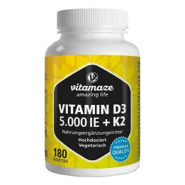 Vitamin D3 K2 5000 IE / 100 µg högdostabletter, 180 stycken