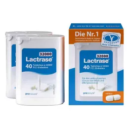 Lactrase 32 000 Fcc tabletter delbara i dispenser (2x40 stycken)